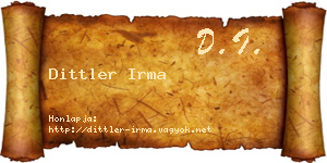 Dittler Irma névjegykártya
